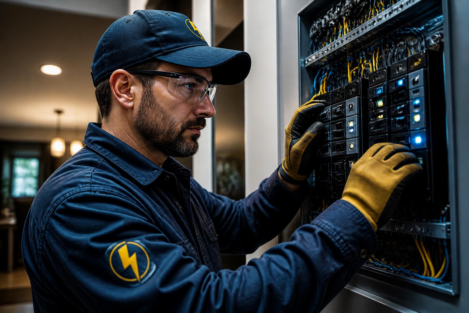 Elektrikas Vilniuje montuoja modernų elektros skydą